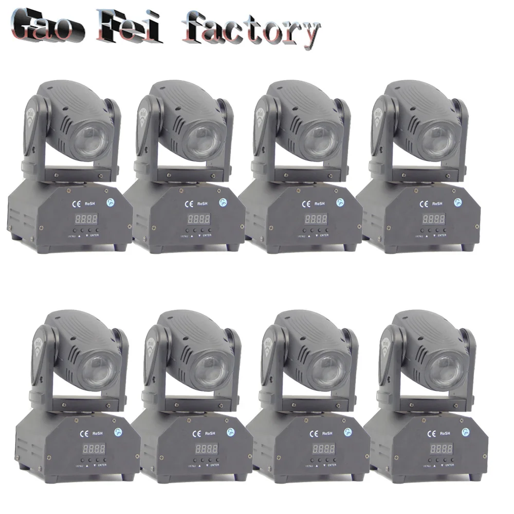 

10W Mini LED Moving Head Beam Light DMX DJ Euipments For Stage Party Light High Quality Disco Effect Light(8pcs/lot)