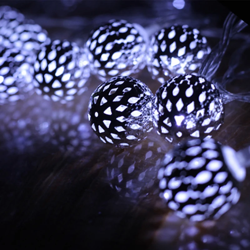 BTgeuse Morocco Ball LED Lamp Iron Creative Ball String Light for Decor Party Wedding Christmas Valentine's Day 2M 3M 4M Garland BTgeuse Morocco Ball LED Lamp Iron Creative Ball String Light for Decor Party Wedding Christmas Valentine's Day 2M 3M 4M Garland