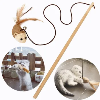 

Hot sale Kitten Cat Pet Toy Chaser Stick Mouse Fish Ball Interactive Play Fun Toys for dropshipping