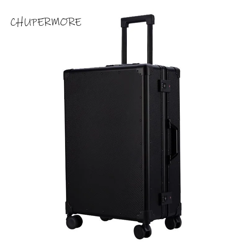 US $133.25 CHUPERMORE Women Retro Rolling Luggage Spinner High Capacity Suitcase Wheels 100 Aluminum Frame Password Travel Bags Trolley