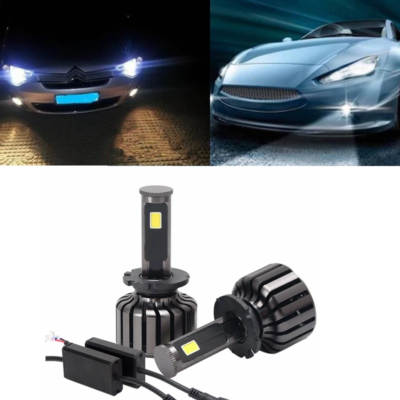 H4 LED Headlight Bulbs,Rigidhorse Conversion Kit With Perfect Beam Pattern,90W 9000LM 6500K Cool White COB LED H7 H11 H8 H9 9005