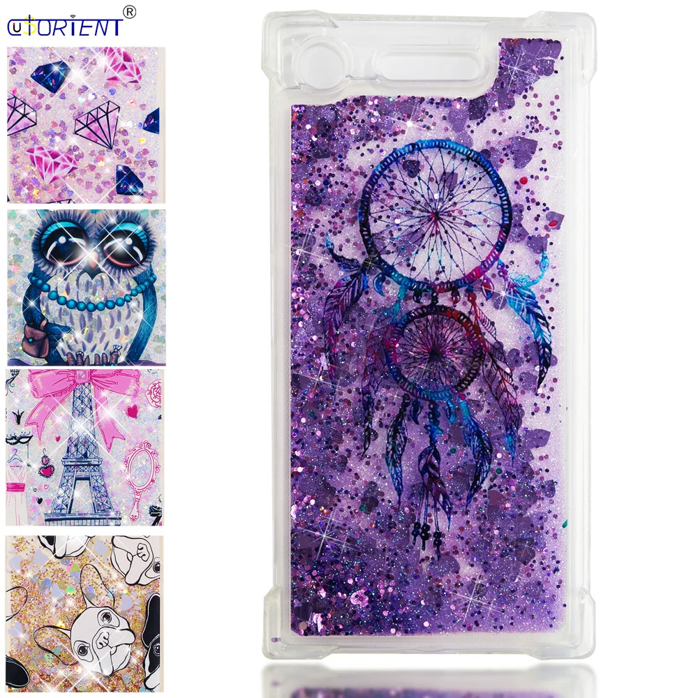 

Phone Funda For Sony Xperia XZ1 Glitter Dynamic Liquid Quicksand Shockproof Case G8343 G8342 G8341 Soft Silicone Bumper Cover