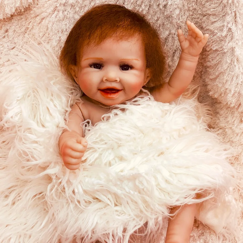 bebes reborn doll 50cm Baby girl Dolls body Silicone Boneca Reborn Brinquedos soft Pink bathrobe children's day gifts toys doll