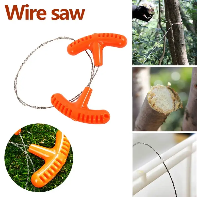 

Wire Saws 70cm Durable Outdoor Tools Survival Saw Steel Rope Orange EDC Sawing Tool