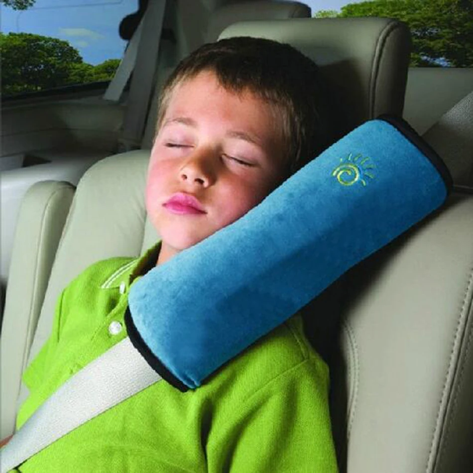 

Auto Car Soft Headrest Cushion Support Pillow Safety Seat Belt Blue Harness Kids Children Shoulder Padding Vehicle Seatbelt Pad