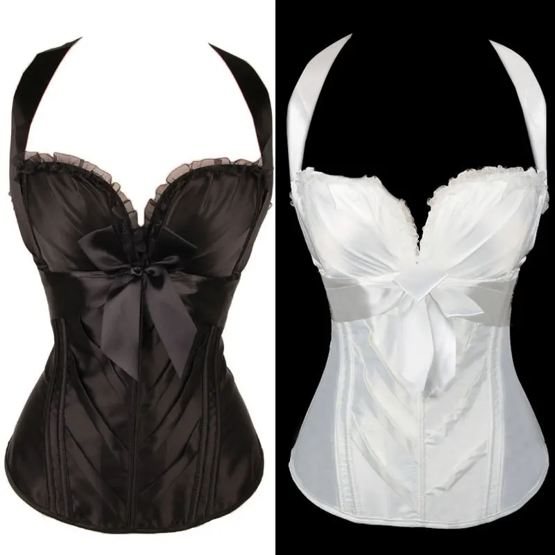 black and white bustier