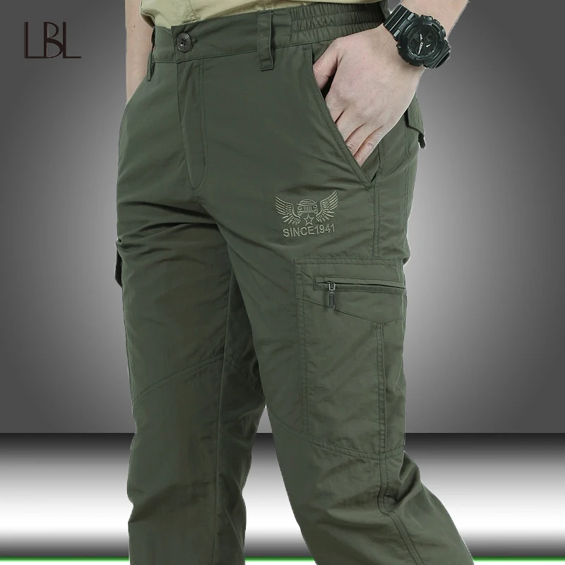 

Breathable Lightweight Waterproof Quick Dry Casual Pants Men Army Military Style Trousers Men's Tactical Cargo Pants Male