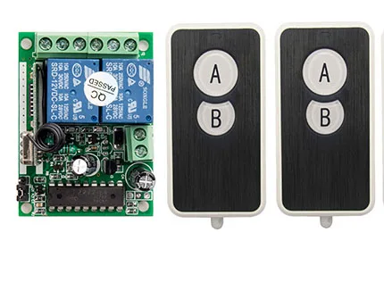 

DC12V 2CH Wireless Remote Control Switch System 2* Ultra - thin acrylic Transmitter+ 1*Receiver for Appliances Gate Garage Door