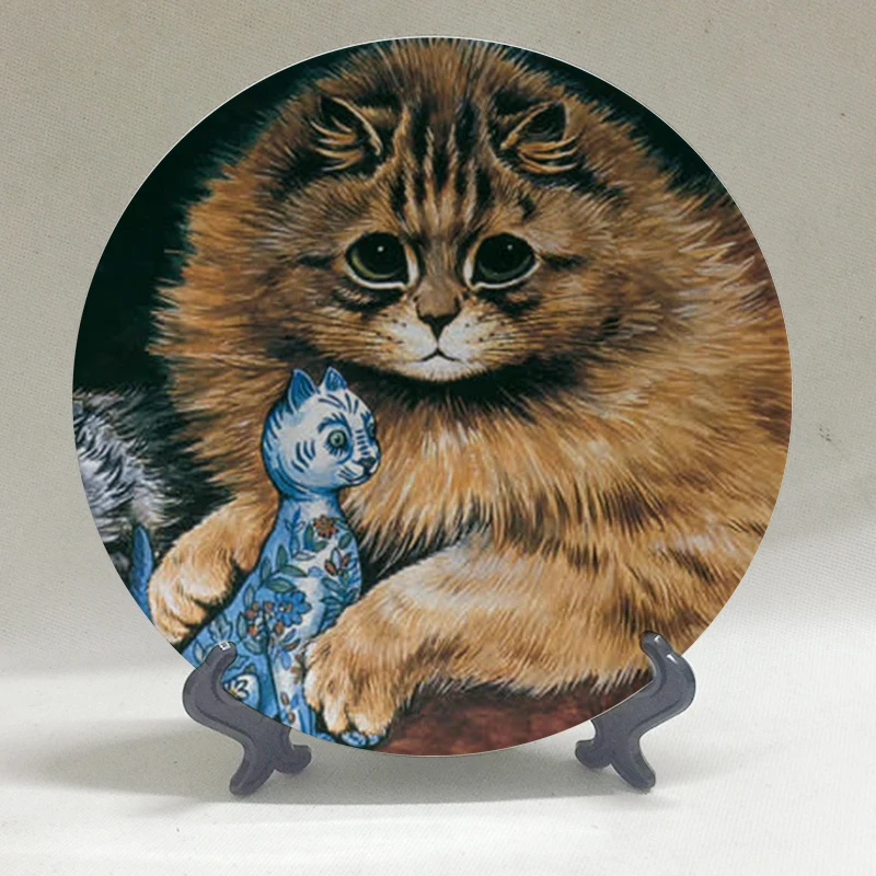 

Louis Wain anthropomorphic cats Kaleidoscope Cats wall decorative hanging plate artistic ceramic craft background decoration