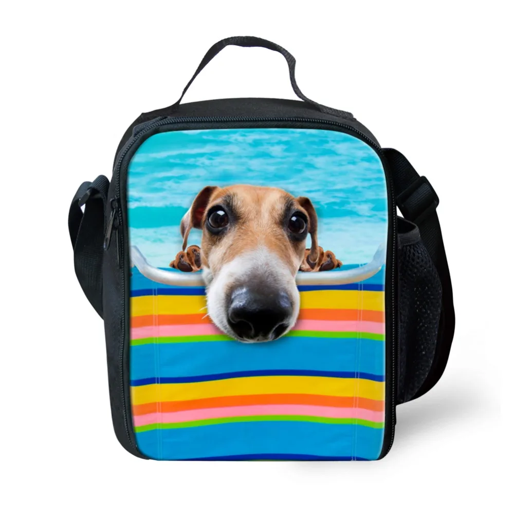 FORUDESIGNS Unique 3D Zoo Animals Dog Print Lunch Bags Cute Dogs