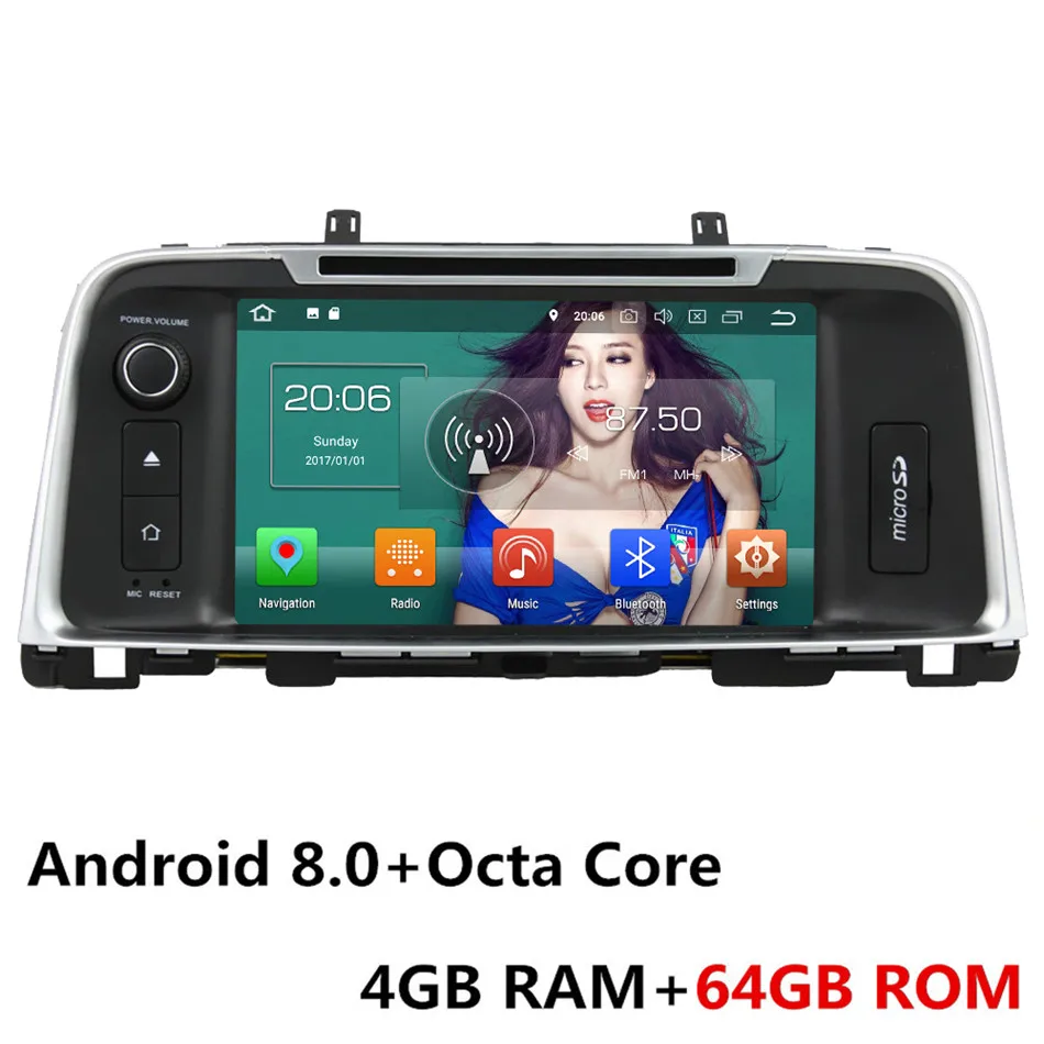 Android 8.0 x 64GB " Восьмиядерный 4G Wifi Android 8,1 4 Гб ОЗУ 64 Гб ПЗУ RDS BT автомобильный DVD мультимедийный плеер Радио стерео для Kia K5 Optima - Цвет: Android 8.0 x 64GB