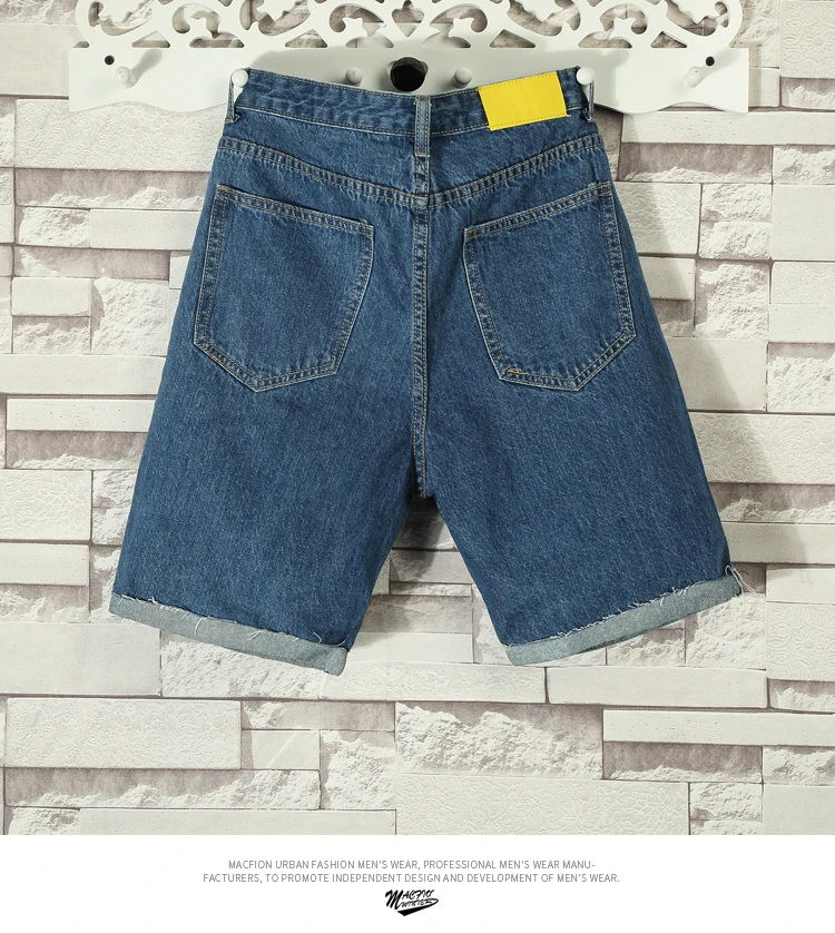 Летние джинсовые шорты Для мужчин новый плюс Размеры 5XL личности Цвет линия вышивка Для мужчин свободные Джинсовые шорты Masculino