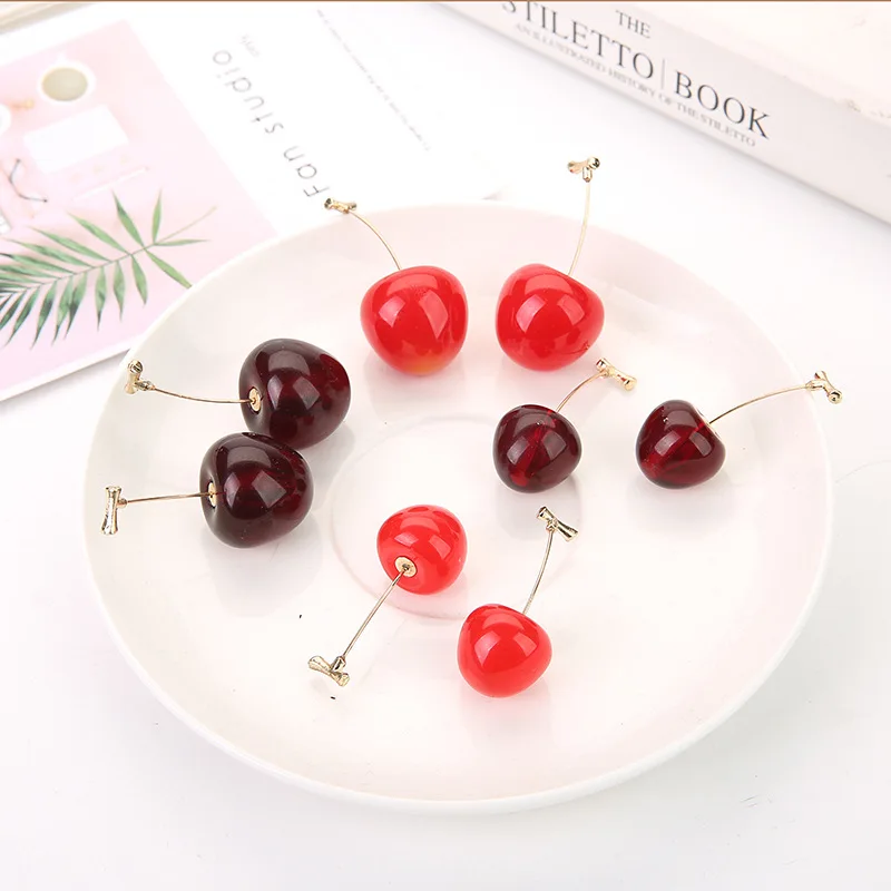 Fashion Red Cherry Earrings Women Fruit Earring Jewelry Accessories Fine Cherry Drop Earring Pendientes Jewellery Women Earrings