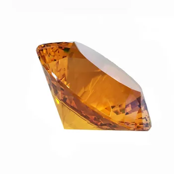 

100mm 1pcs Amber Multifaceted Exorcise Evil Spirits Crystal Glass Diamond Paperweight For Large Giant Diamond Jewel Gift Fashion