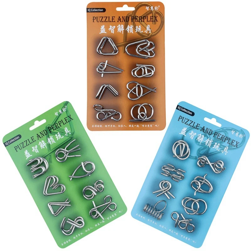 

Puzzle Educational Toys Adults Brain Teaser Nine Interlocking Link Puzzles and Perplex 3D metal Board Games Chinese Puzzles Toys
