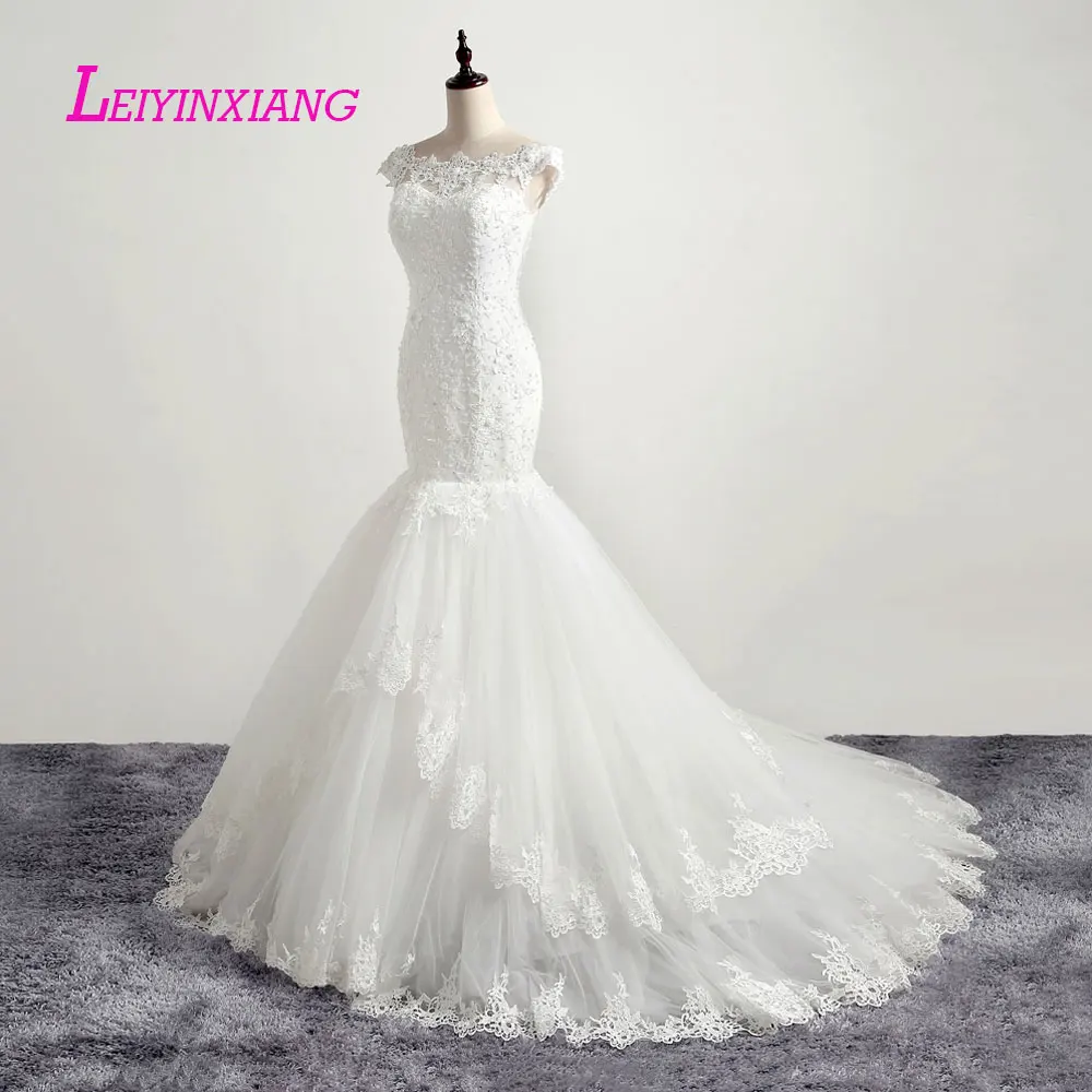

LEIYINXIANG New Arrival Wedding Dress Bride Gown Vestido De Noiva Sexy Mermaid Sweetheart Backless Beading Appliques Princess