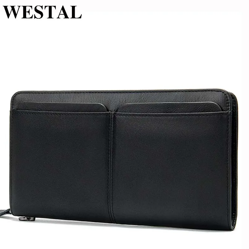 

Genuine leather men wallet clutch Fashion money clip men wallets purses long wallet mobile phone male bag cowhide clutch man bag