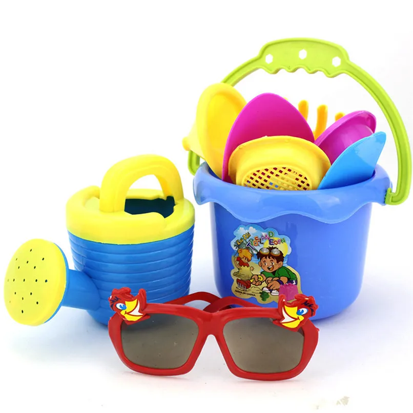 Random Color 9Pcs Kids Sand Beach Toys Castle Bucket Spade Shovel Rake Water Tools Set For Kids Toys Good Gift to Kids JY12#F (3)