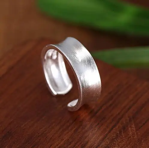 

Fashion 925 Sterling Silver Big Round Rings For Women Adjustable Ring Wedding Anillos De Plata 925