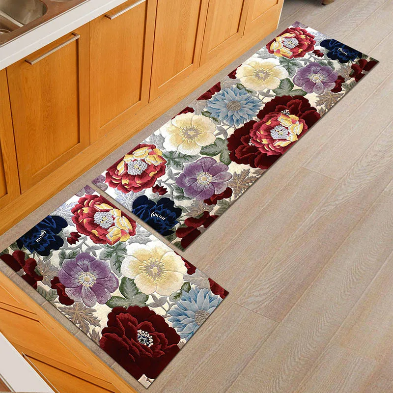 Противоскользящий пылезащитный коврик для кухни с цветами, прикроватный коврик для гостиной, для спортзала, для столовой, татами, коврики для молитв - Цвет: Q