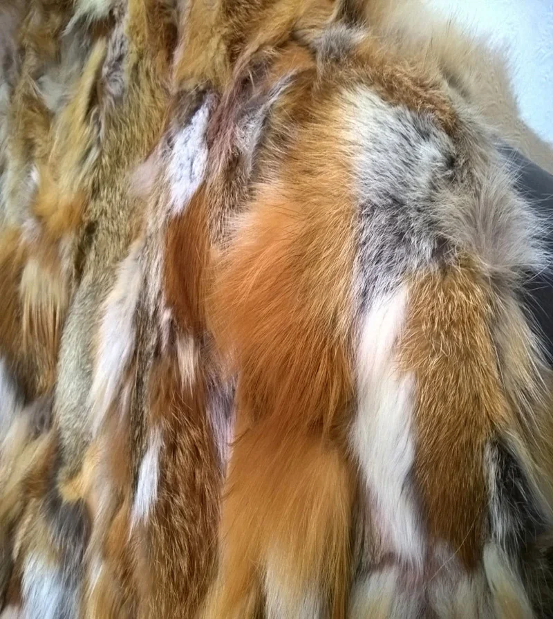 Natural Red Fox Fur Blanket Real Fur Rug Throw Carpet Genuine Decorative Rugs For Living Room Bedroom Floor Mat 4