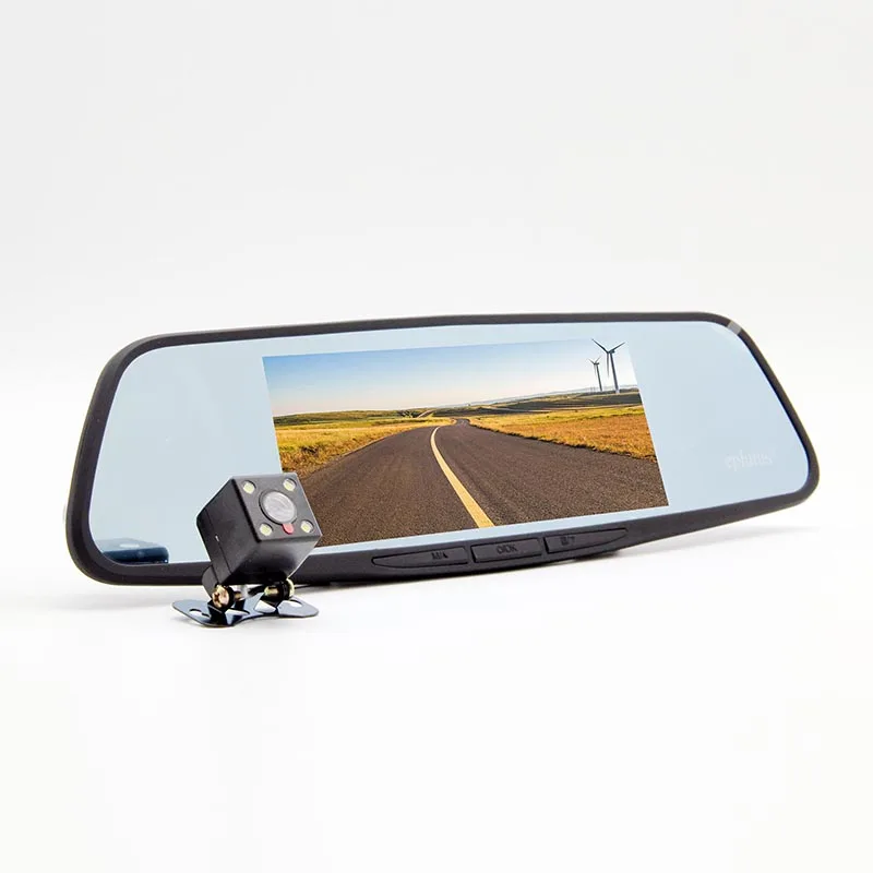 

eplutus D69 Car DVR Camera 7” Stream Media Rear View Mirror FHD 1080P WiFi GPS Dash Cam Registrar Video Recorder 2 camera