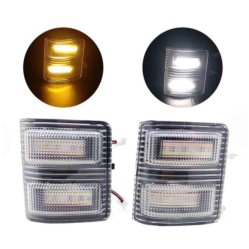 

Rearview Mirror Lamp Yellow and White Double Light Smoked Side Mirror White LED Signal Light for Ford F250 F350 F450 Super Duty