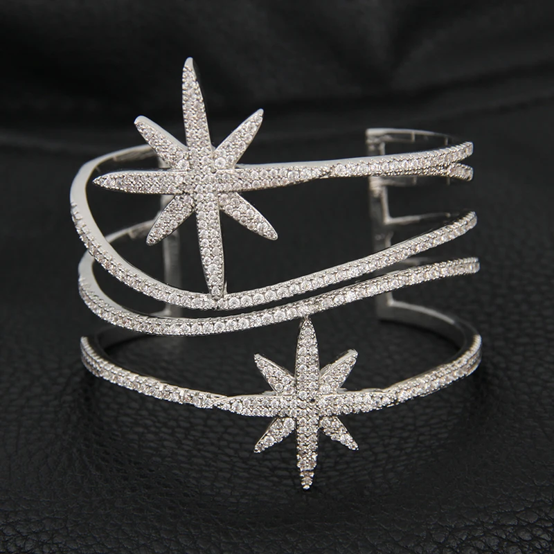 

Top Quality Famous Brand Bracelet Micro Pave Setting Zircon Stone Bangles For Women Wedding Bracelet Jewelry WB015
