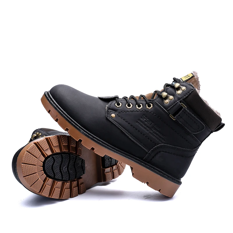 JKPUDUN/зимние рабочие мужские ботинки; осенние кожаные военные ботильоны; мужская повседневная обувь; уличные водонепроницаемые армейские бутсы; Botas