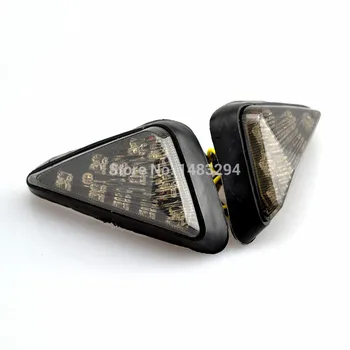 

Smoke Flush Mount LED Turn Signal Light Side Blinker Case for Honda CBR600RR Suzuki GSXR-600 Yamaha YZF-R1