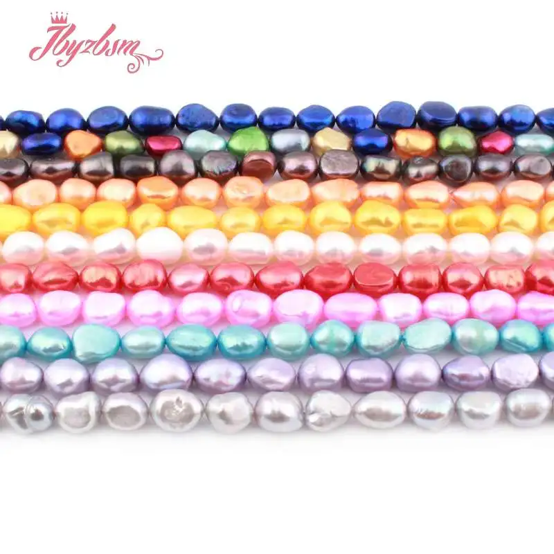 

7-9mm Freeform Irregular Freshwater Pearl Beads Natural Stone Beads For DIY Necklace Bracelet Jewelry Making 14.5" Free Shipping