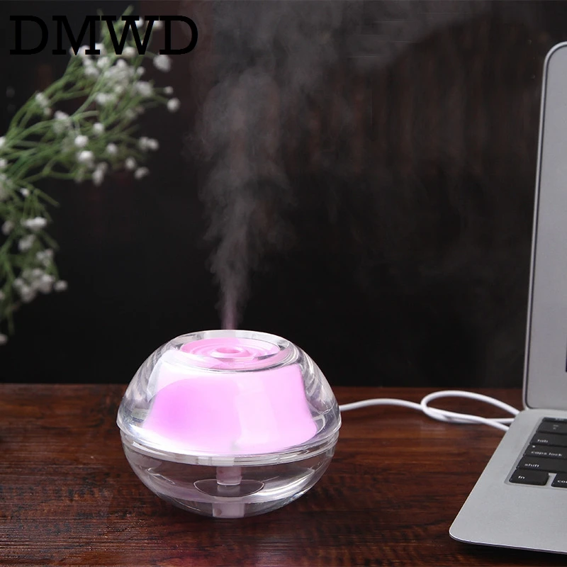 DMWD Mini Creative Crystal USB Ultrasonic humidifier Lamp Mist maker
