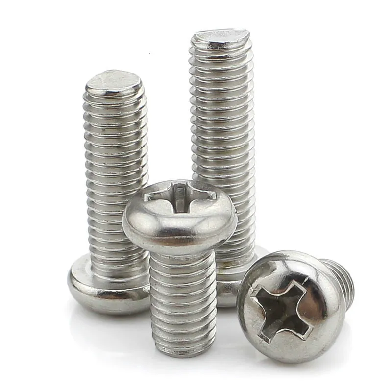 

50PCS-M2*3/4/5/67...25 10PCS-M2* 28/30...50 GB818 High Quality 304 Stainless Steel Round Head Screw Bolt Circle Crossroad