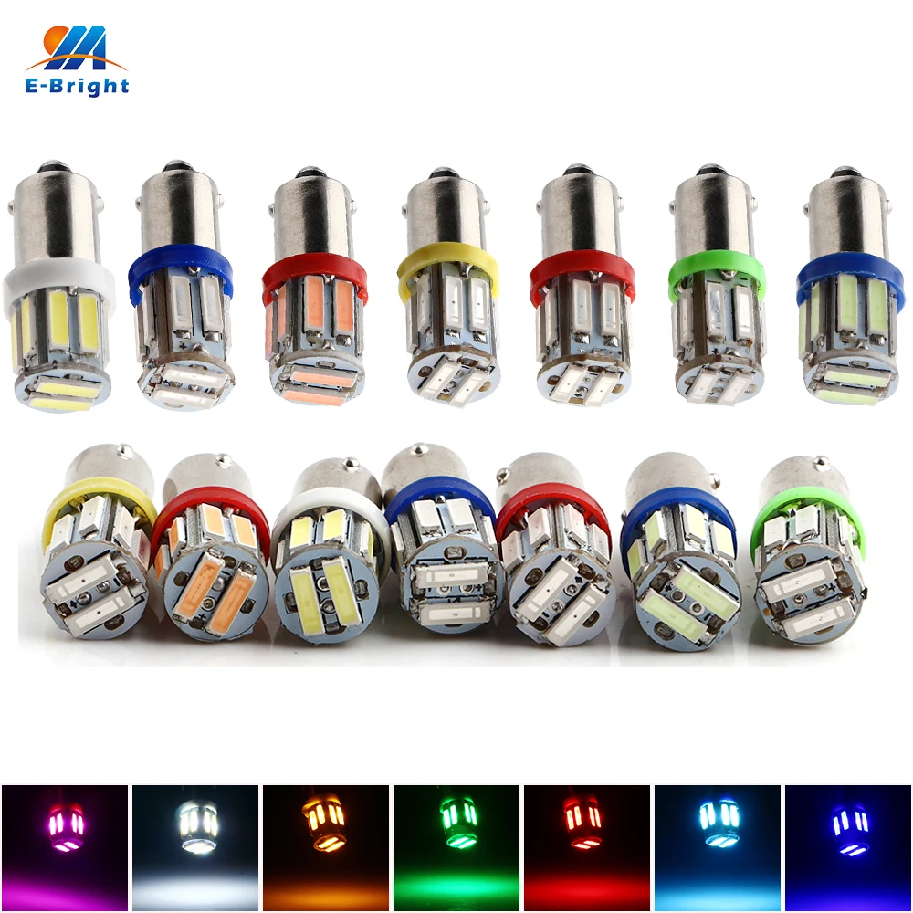 YM E Bright BA9S Led 12 В DC T4W T11 7014 10 SMD лампа заднего хода Автомобильные светодиодные лампы