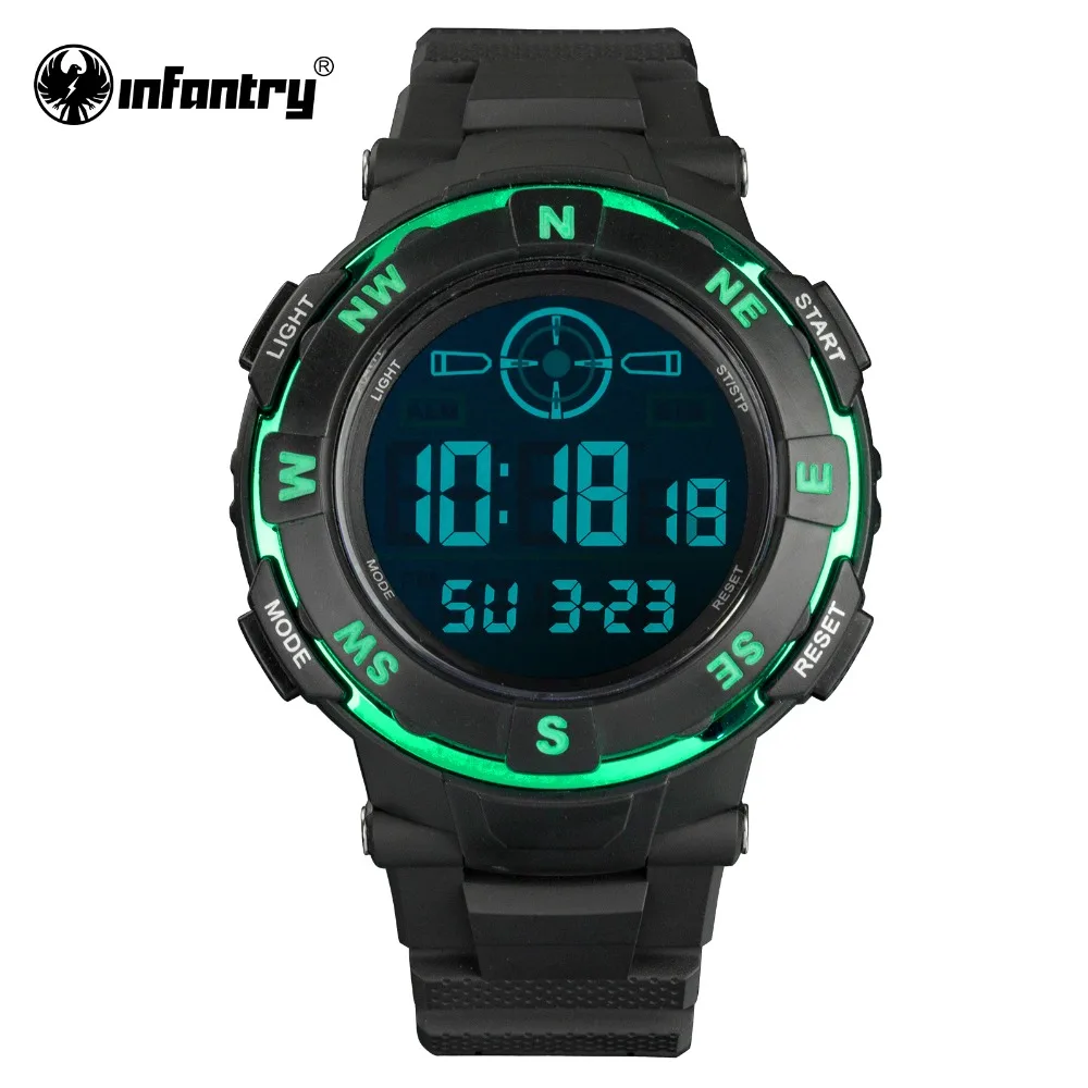 INFANTRY Mens Watches Reloj LED Digital Military Green Sports Watches