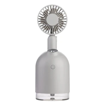 

2000 Mah Battery Fan With Air Humidifier 300Ml Usb Aroma Essential Oil Diffuser Night Light Portable Table Fan