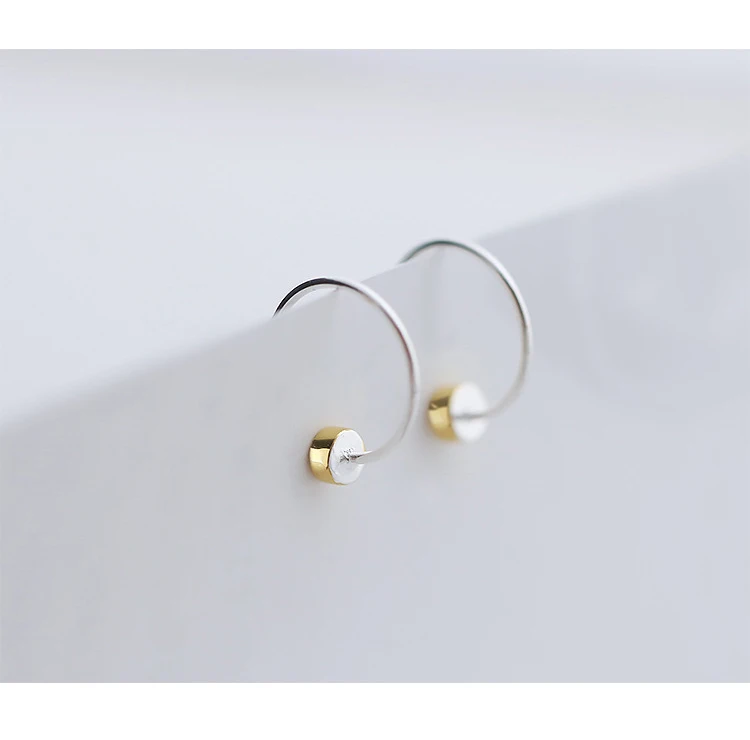 925 пробы серебряный золотой цвет цилиндрический ушной крючок для женщин девушек минималистичные модные корейские серьги-гвоздики женские S925 ювелирные изделия