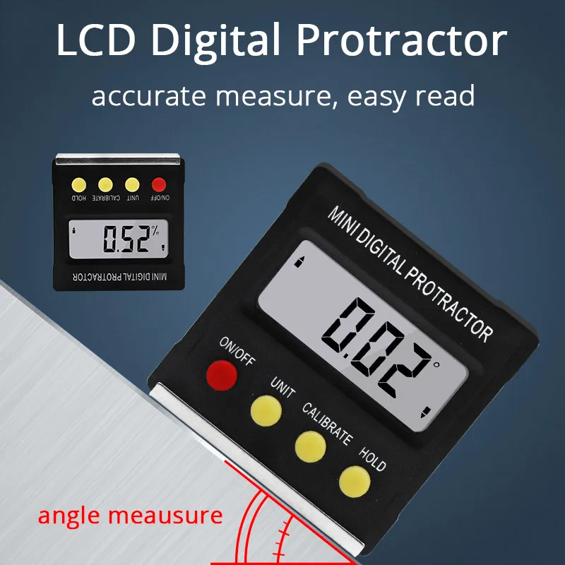 

360Degree Mini Digital Protractor Inclinometer Electronic Level Box Magnetic Base Measuring Tools Angle Gauge Meter Angle Ruler