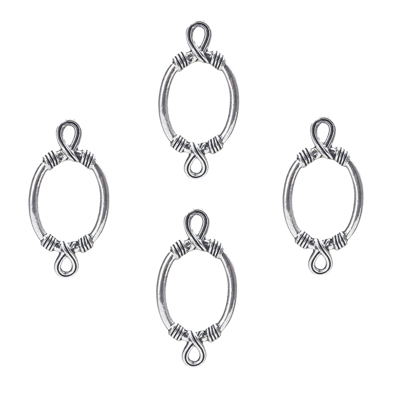 5pcs/lot 48*23mm Antique Silver Hollow Spacers Charms Connectors