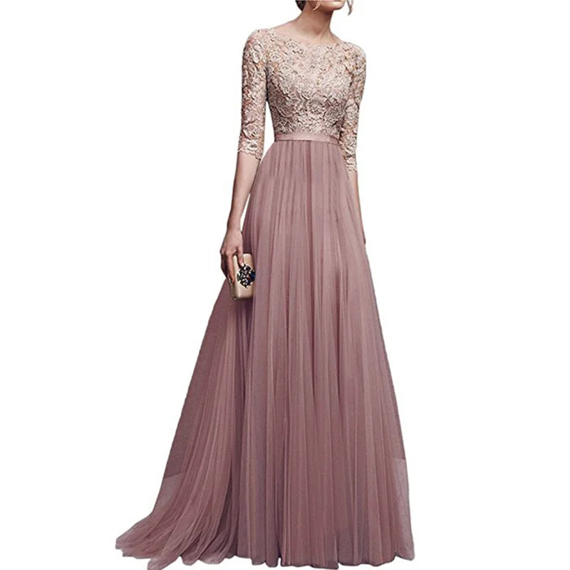 

Boho Long White Party Dress Summer Women Elegant Maxi Floral Lace Pleated Dresses Female Floor Length festival Dress
