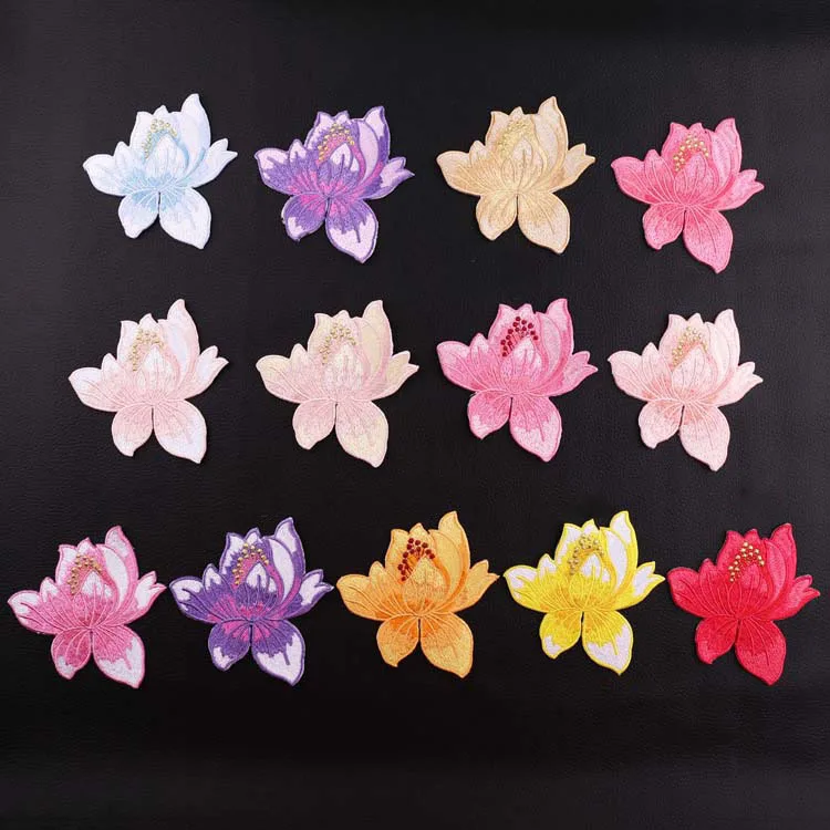 Цветок розы лилии вышивка патч теплопередача железа на пришить патчи для DIY Футболка наклейка на одежду декоративная аппликация 47281