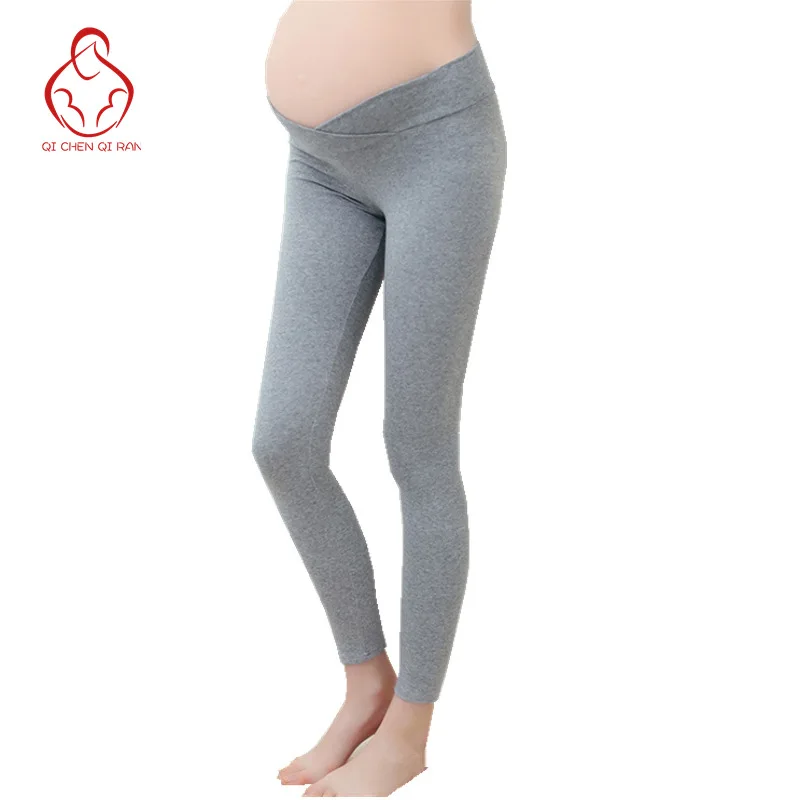 Spring new cotton leggings pregnant women low waist thin section ...