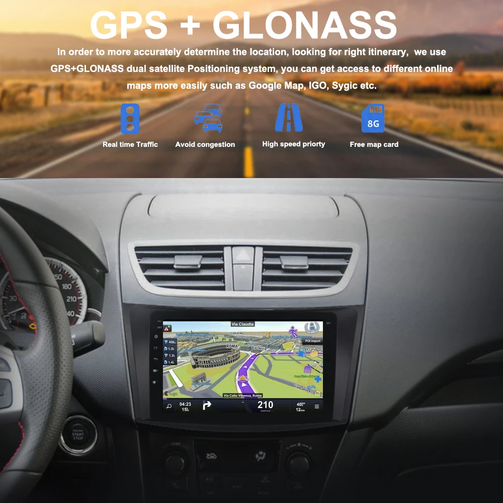 

8" 2.5D IPS Android 9.0 Car Radio for Suzuki Swift Multimedia 2011 2012 2013 2014 2015 Auto stereo Navi 4G 32G double din GPS BT