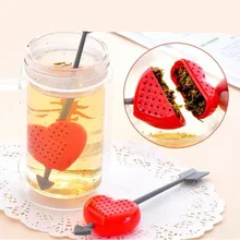 Персональный фильтр для заварки чая в форме сердца с мешалкой, чайная ложка, пластиковые чайные листья, сетчатые фильтры для специй, кухонные принадлежности