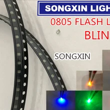100 шт. 0805 вспышка светодиодный SMD диоды теплый белый красный синий зеленый желтый оранжевый RGB светильник излучающий диод Alto Brilho 0805 мигание цвета