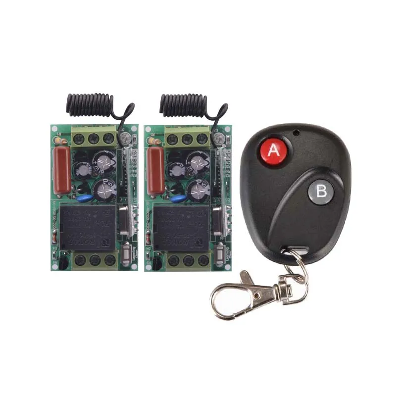 

220V 1CH 10A RF Wireless Remote Control Lighting Switch System 2PCS Receiver Transmitter M4/T4/L4 Output State is Adjusted