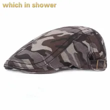 Который в душ случайные камуфляж Лето кепка хлопок Регулируемая камуфляж краев sunhat мужчины таксист шляпа мужской печатных козырек береты