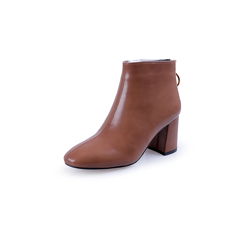 

GOXPACER Women Ankle Boots Women High Shoes Autumn Martin Boots Shoes Square Heel Zip Pointed Toe 2018 New Arrival Free Shipping