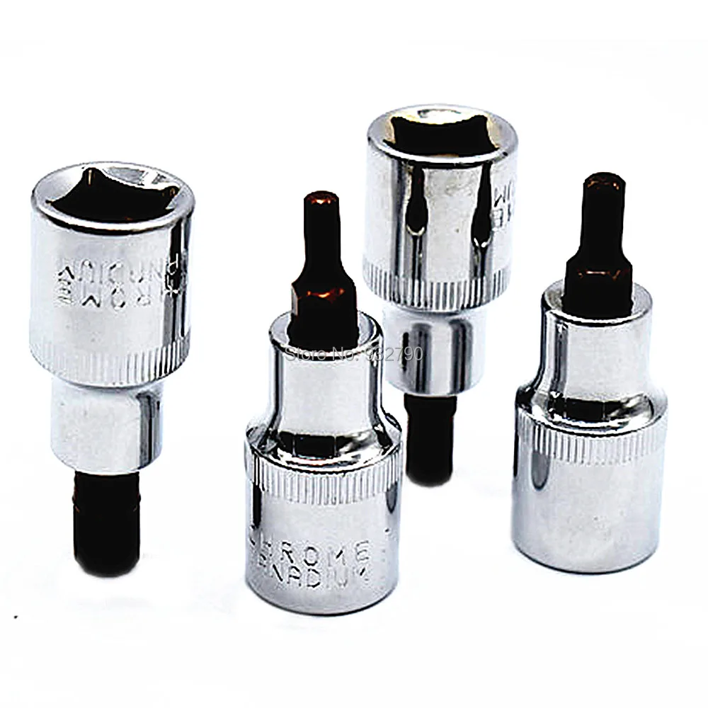 4pcs 1/2" Drive Spline Bit Socket Set Chrome Vanadium Steel Screwdriver