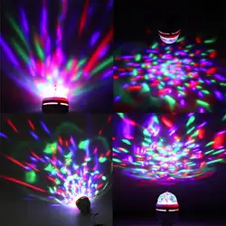 Полный Цвет 3 Вт светодиодный Портативный диско DJ вечерние Кристалл Свет этапа Авто вращающийся светодиодный лампа с USB Интерфейс лидер